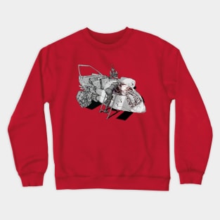 Girl fixing a Moebius car Crewneck Sweatshirt